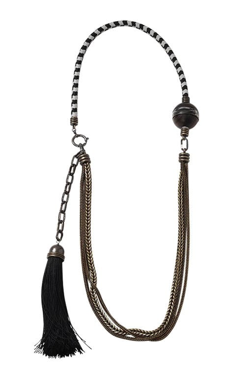 LANVIN-Vita Long Tassle Necklace-BLACK