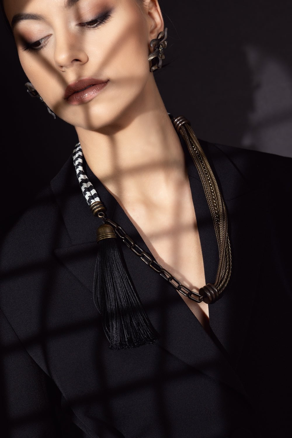 LANVIN-Vita Short Tassle Necklace-BLACK