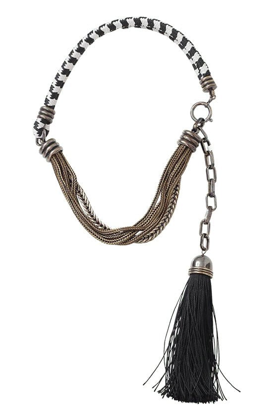 LANVIN-Vita Short Tassle Necklace-BLACK