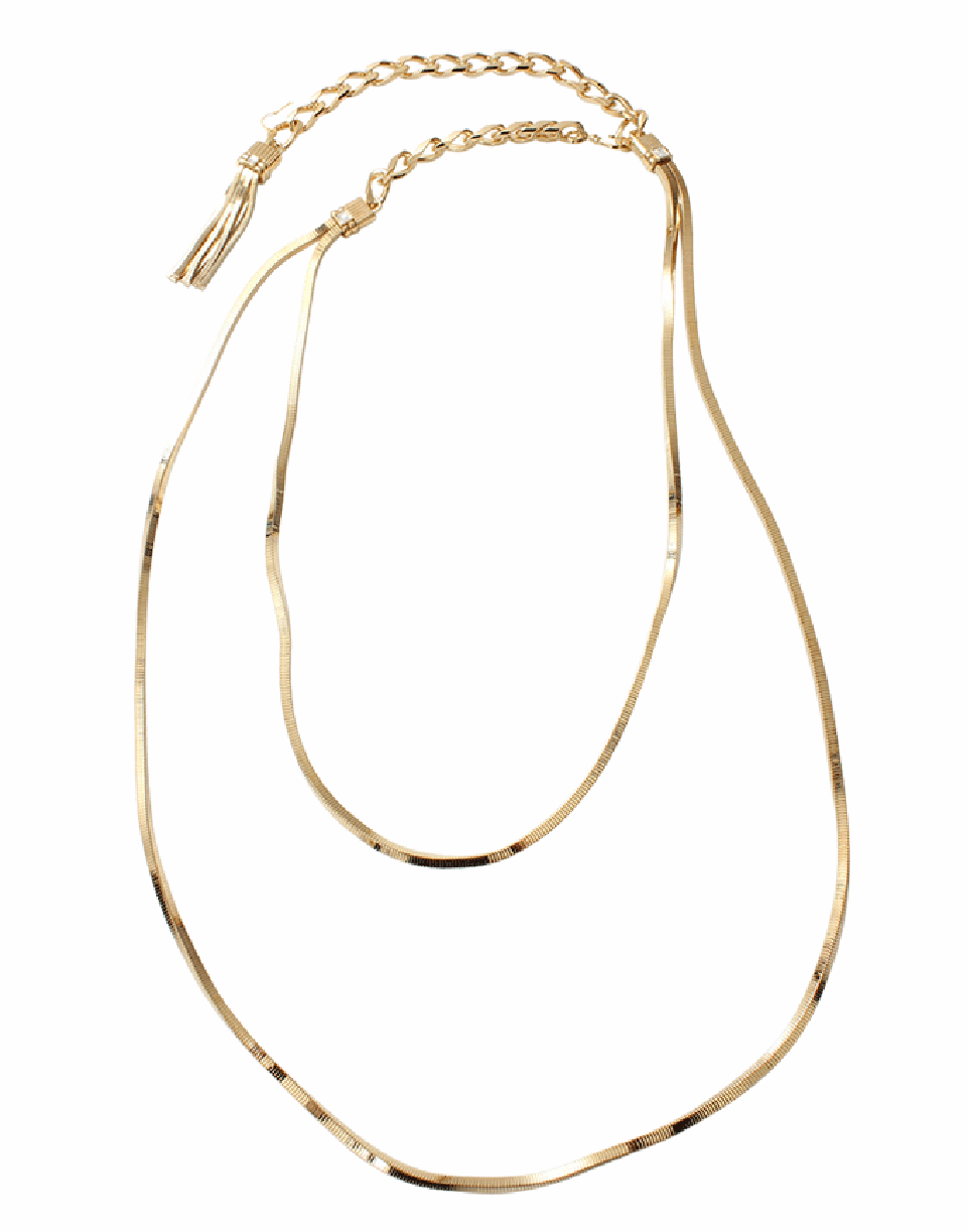 LANVIN-Art Deco Long Necklace-GOLD