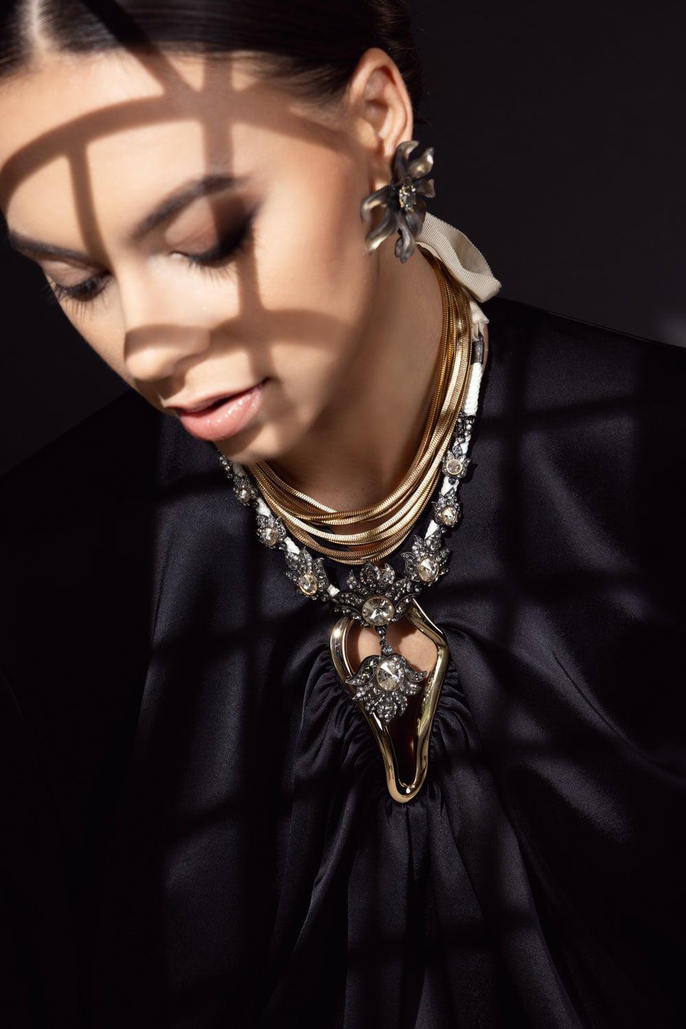 LANVIN-Art Deco Short Necklace-GOLD