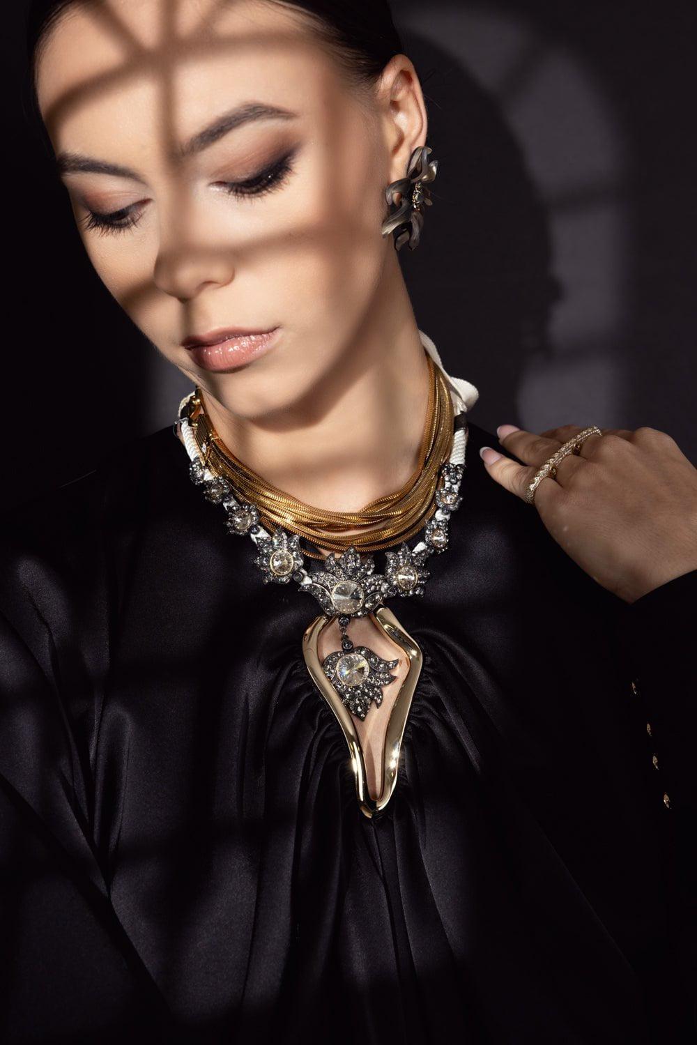 LANVIN-Art Deco Short Necklace-GOLD