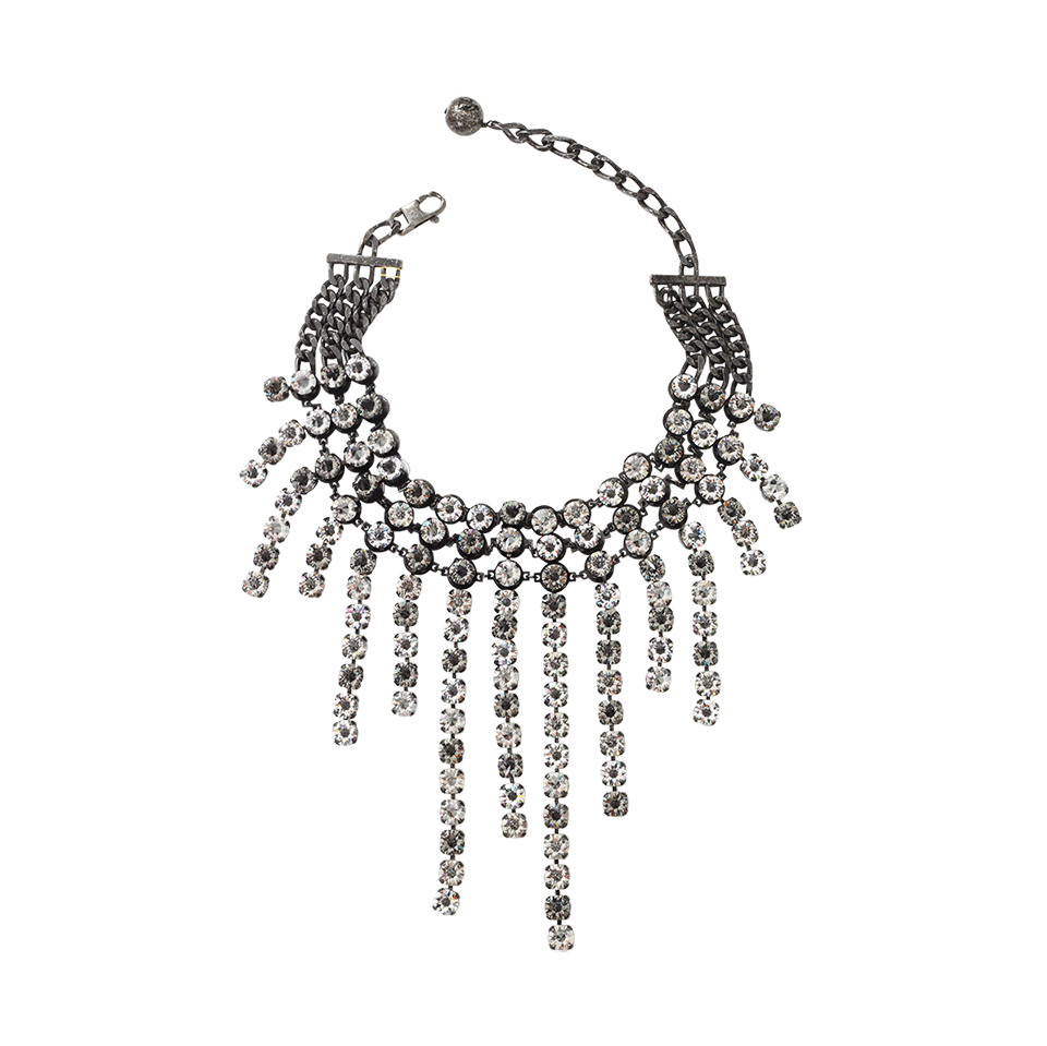 LANVIN-Kristin Fringe Necklace-GUNMTL