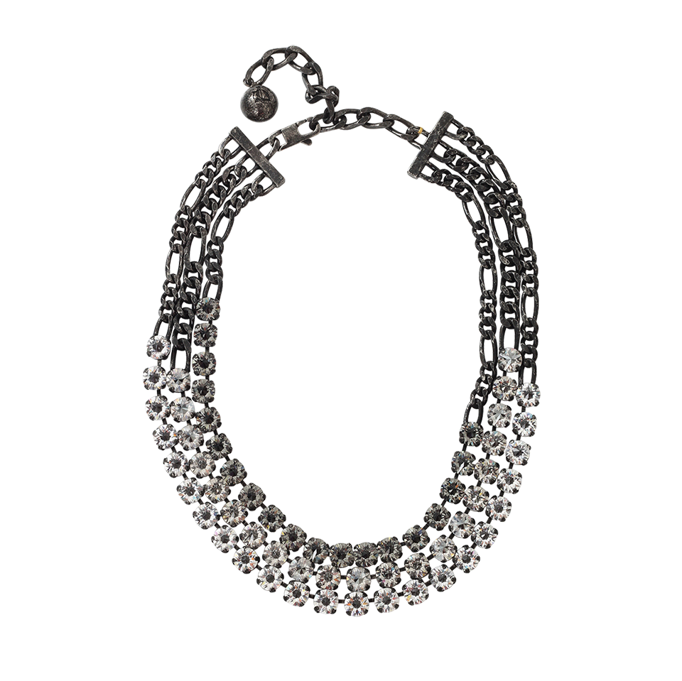 LANVIN-Kristin Three-Strand Necklace-GUNMTL