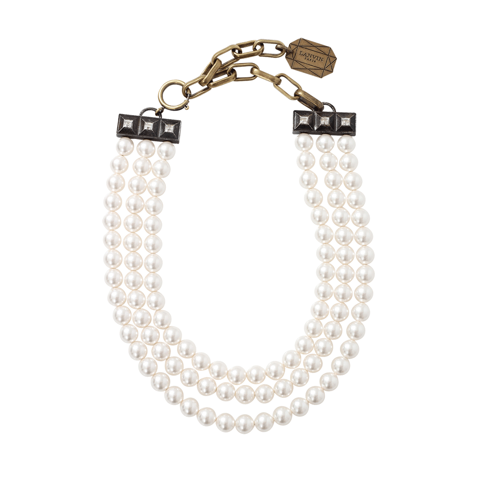 LANVIN-Chiara Three Layer Pearl Necklace-NACRE