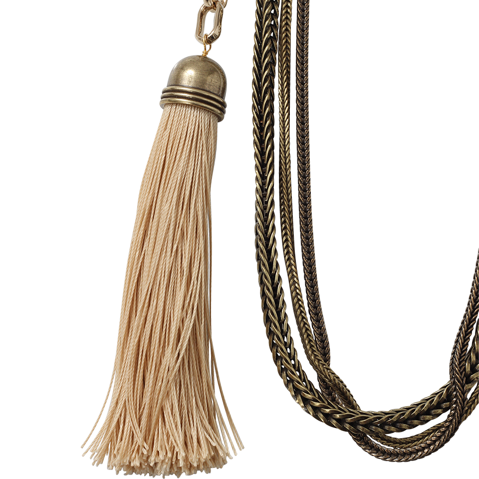 LANVIN-Vita Long Tassle Necklace-NATURAL