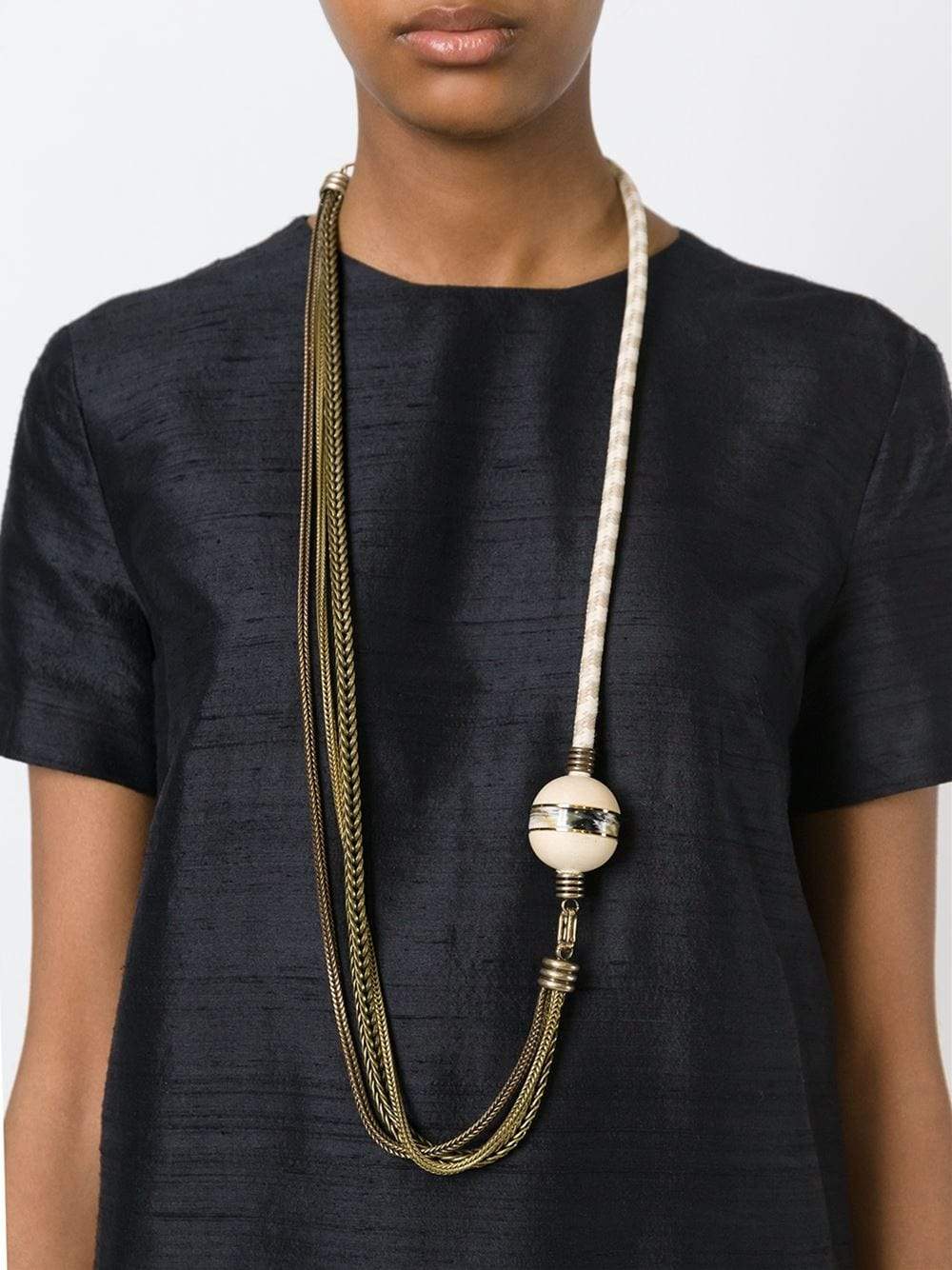 LANVIN-Vita Long Tassle Necklace-NATURAL