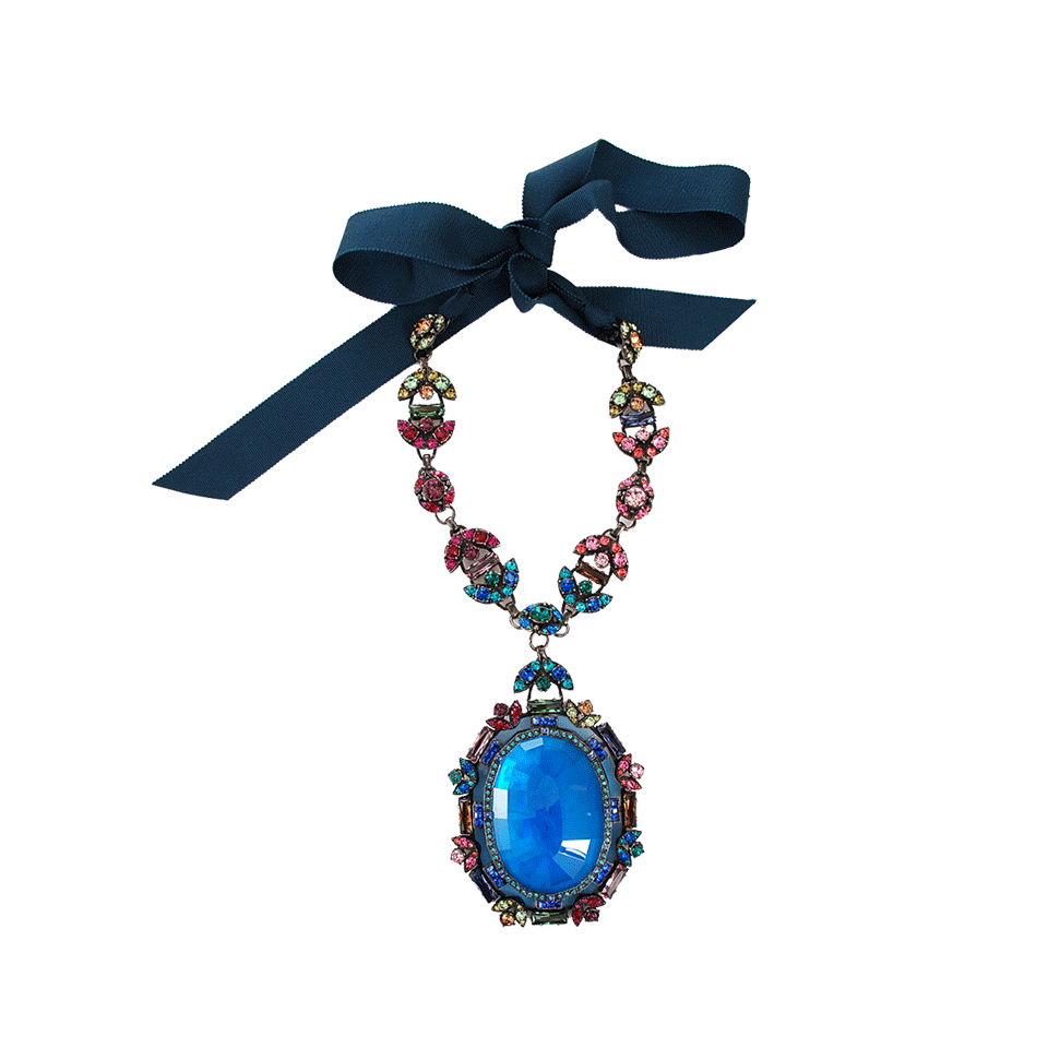 LANVIN-Santa Barbara Pendant Necklace-BLUE