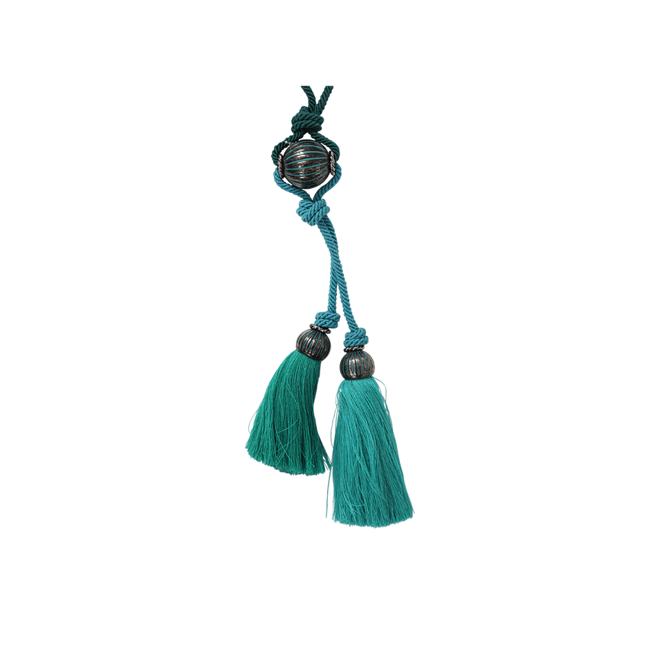 LANVIN-Lucia Bead And Tassel Necklace-GRN/BLUE