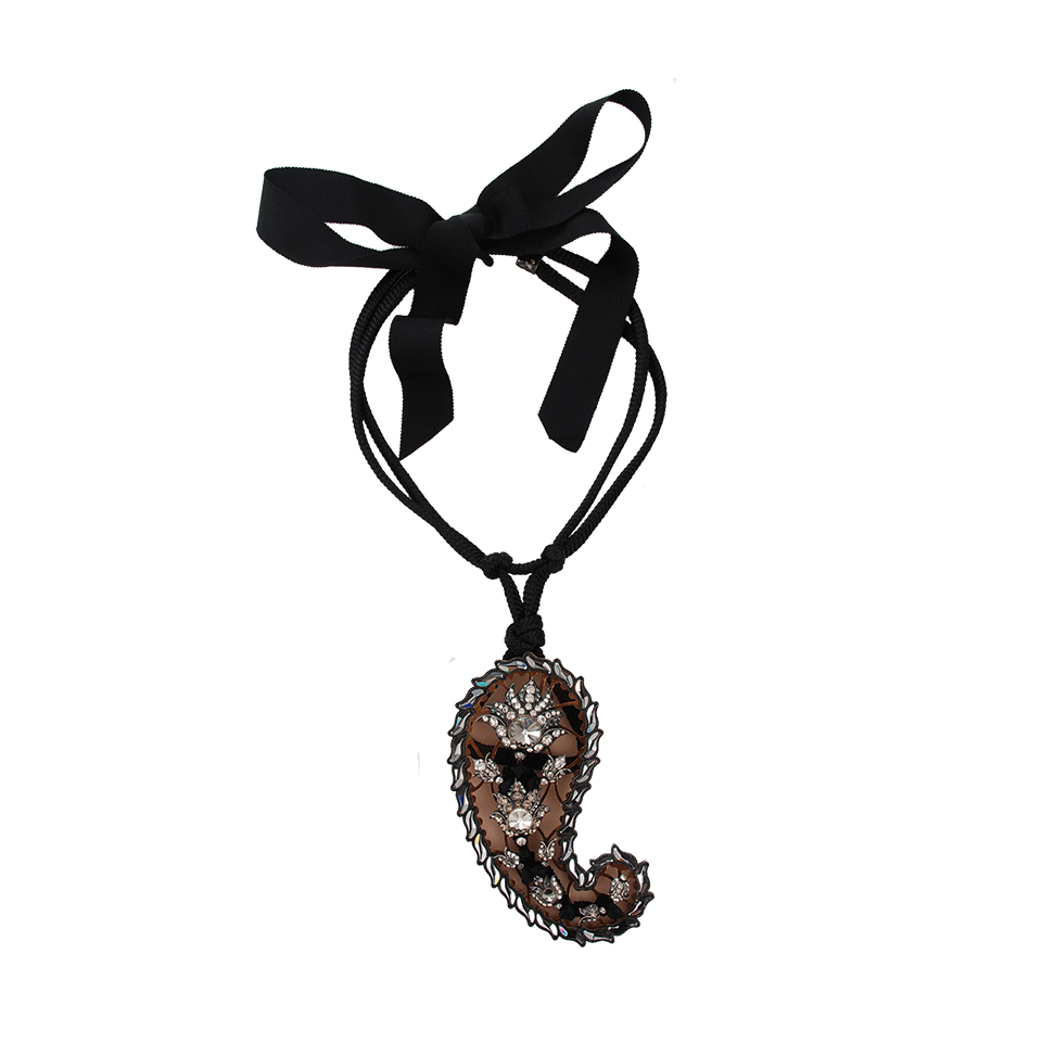 LANVIN-Paisley Necklace-NUDE/BLK