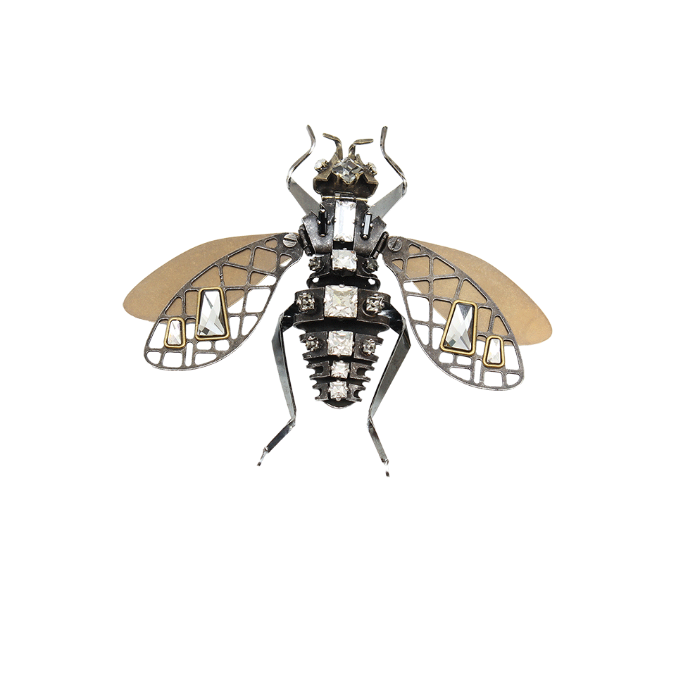 LANVIN-Scarab Brooch-GLD/SLVR