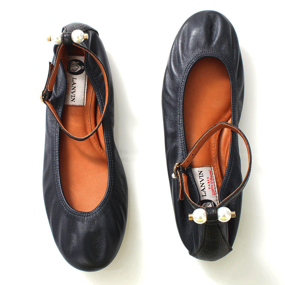 LANVIN-Classic Ballerina With Ankle Strap-