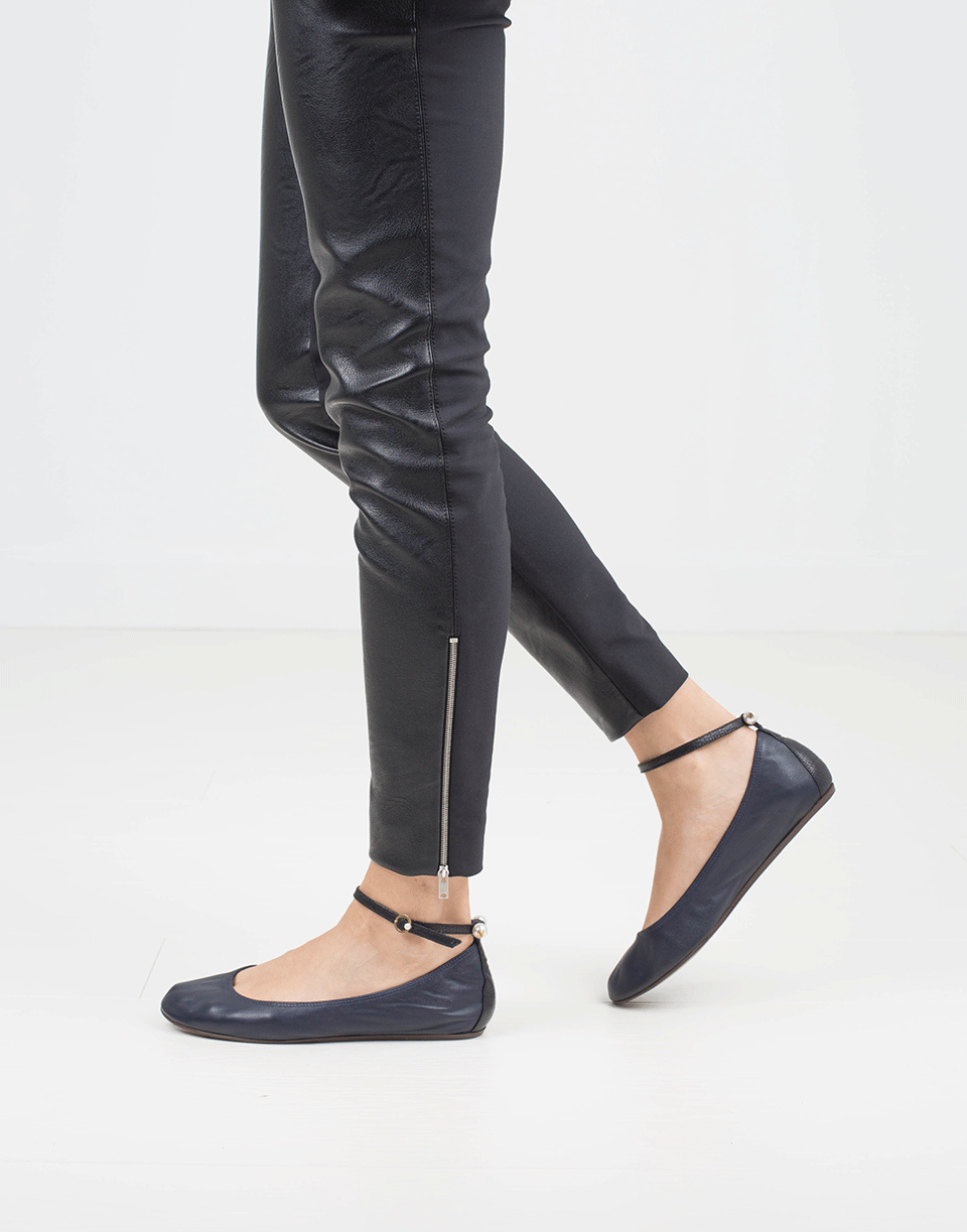 LANVIN-Classic Ballerina With Ankle Strap-