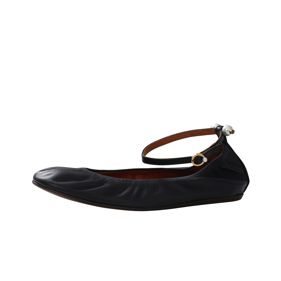 LANVIN-Classic Ballerina With Ankle Strap-