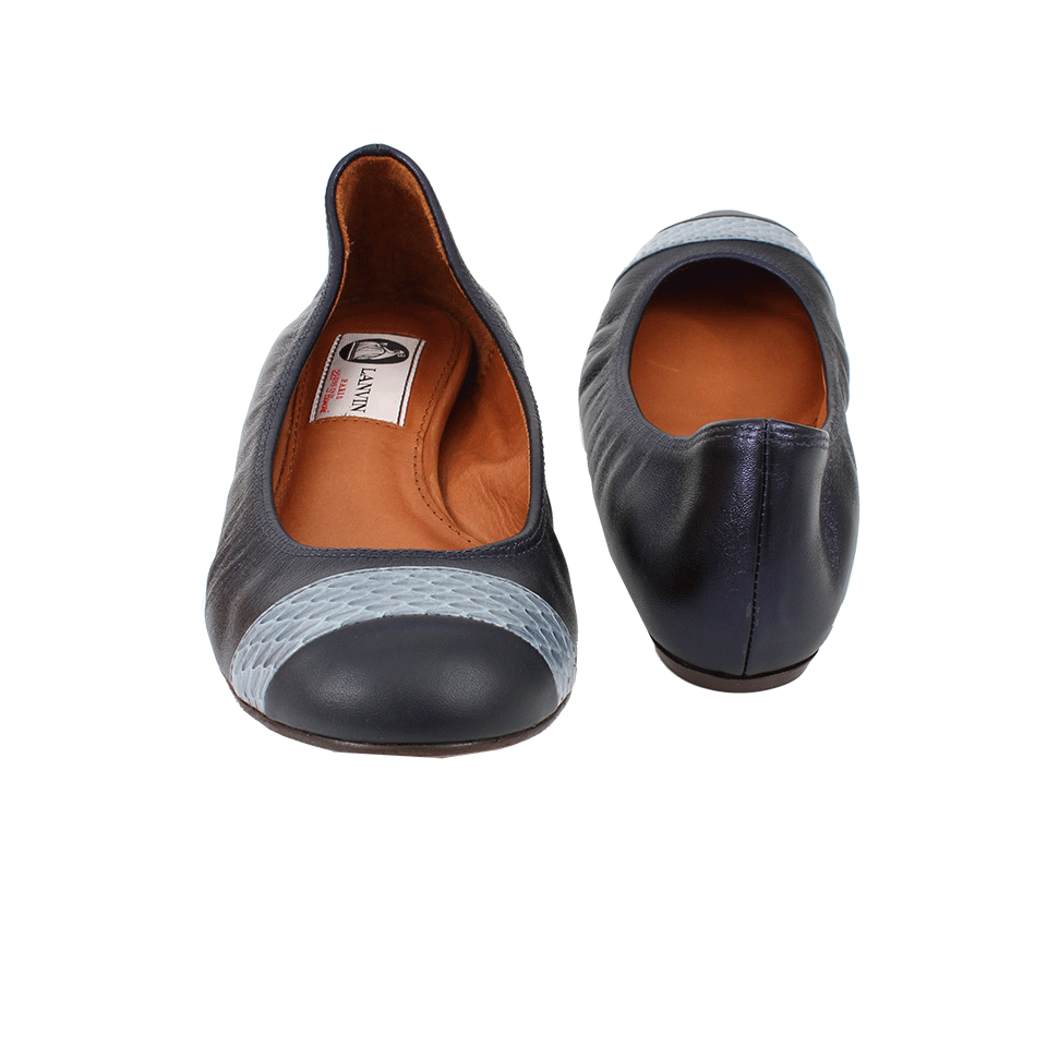 LANVIN-Layered Captoe Ballet Flat-