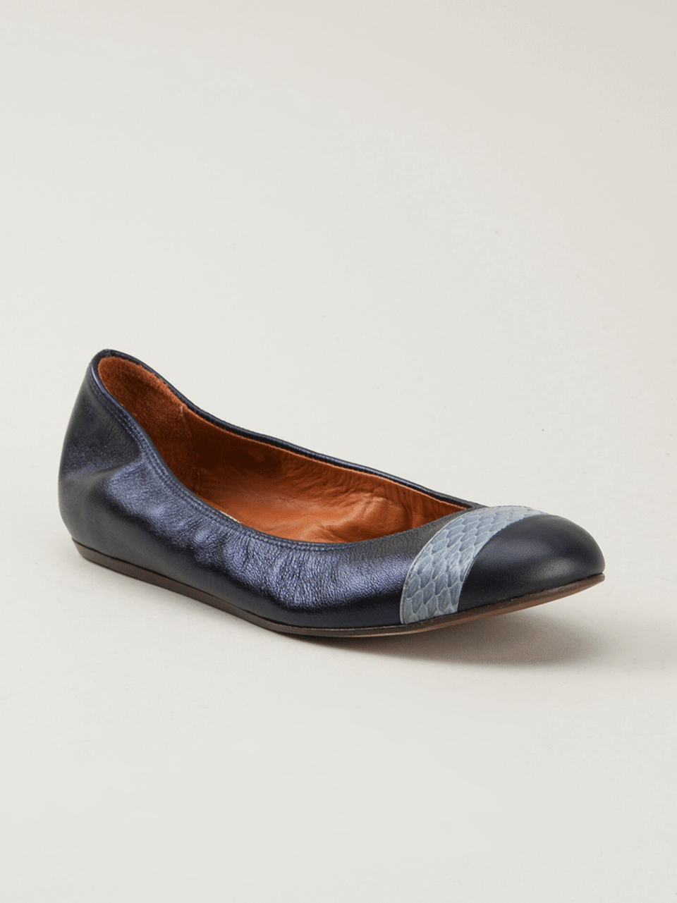 LANVIN-Layered Captoe Ballet Flat-
