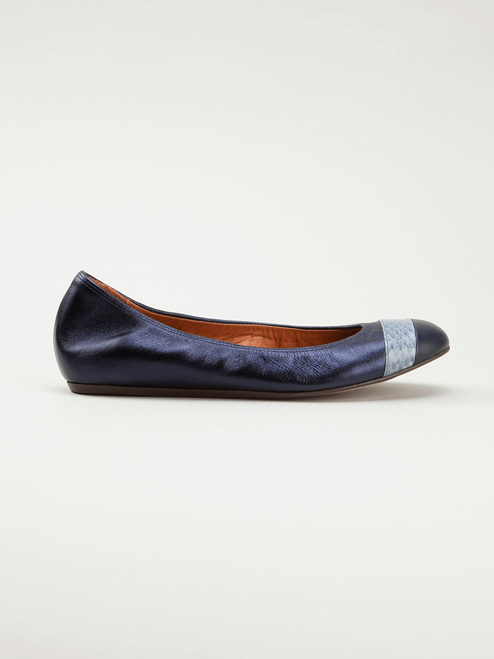 LANVIN-Layered Captoe Ballet Flat-