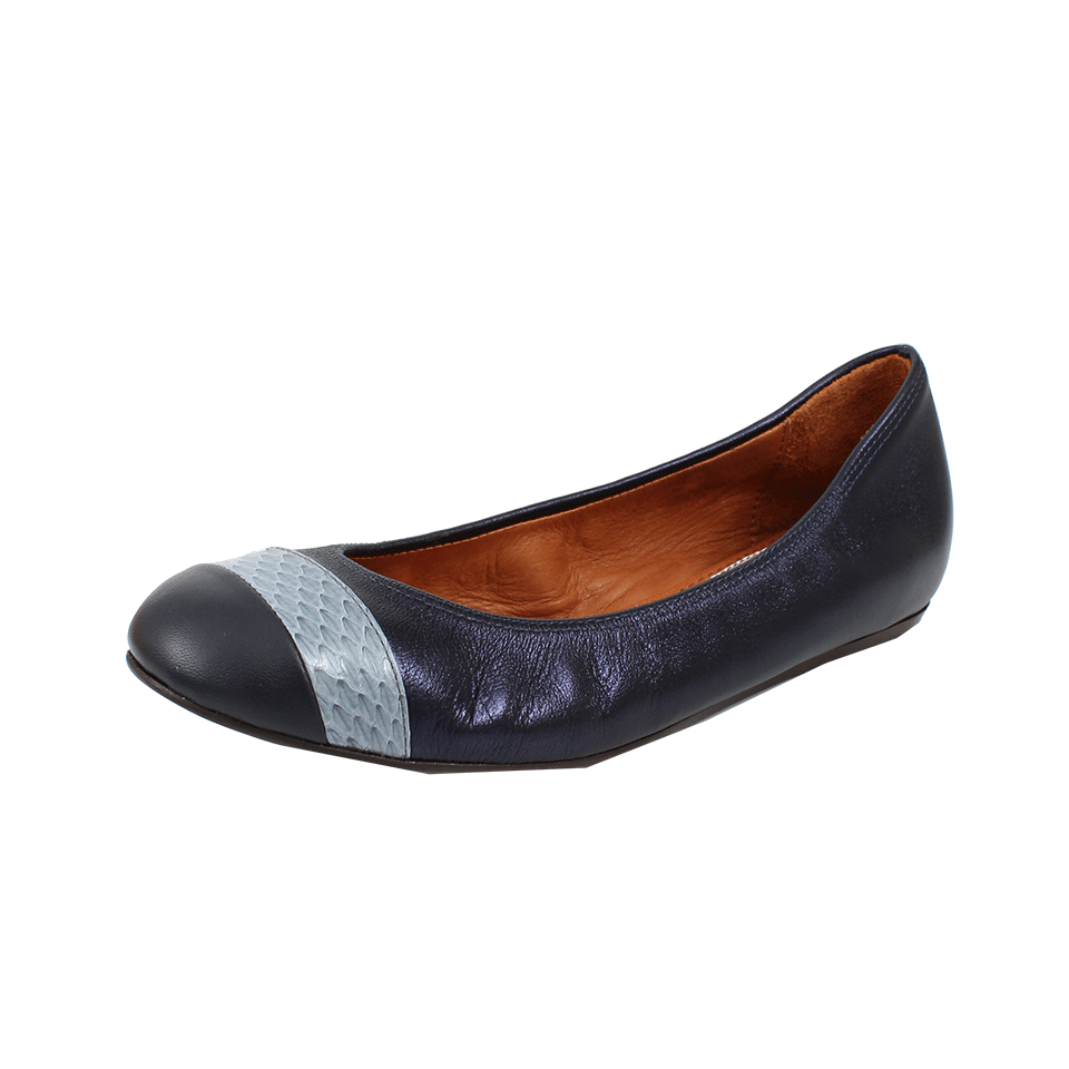 LANVIN-Layered Captoe Ballet Flat-