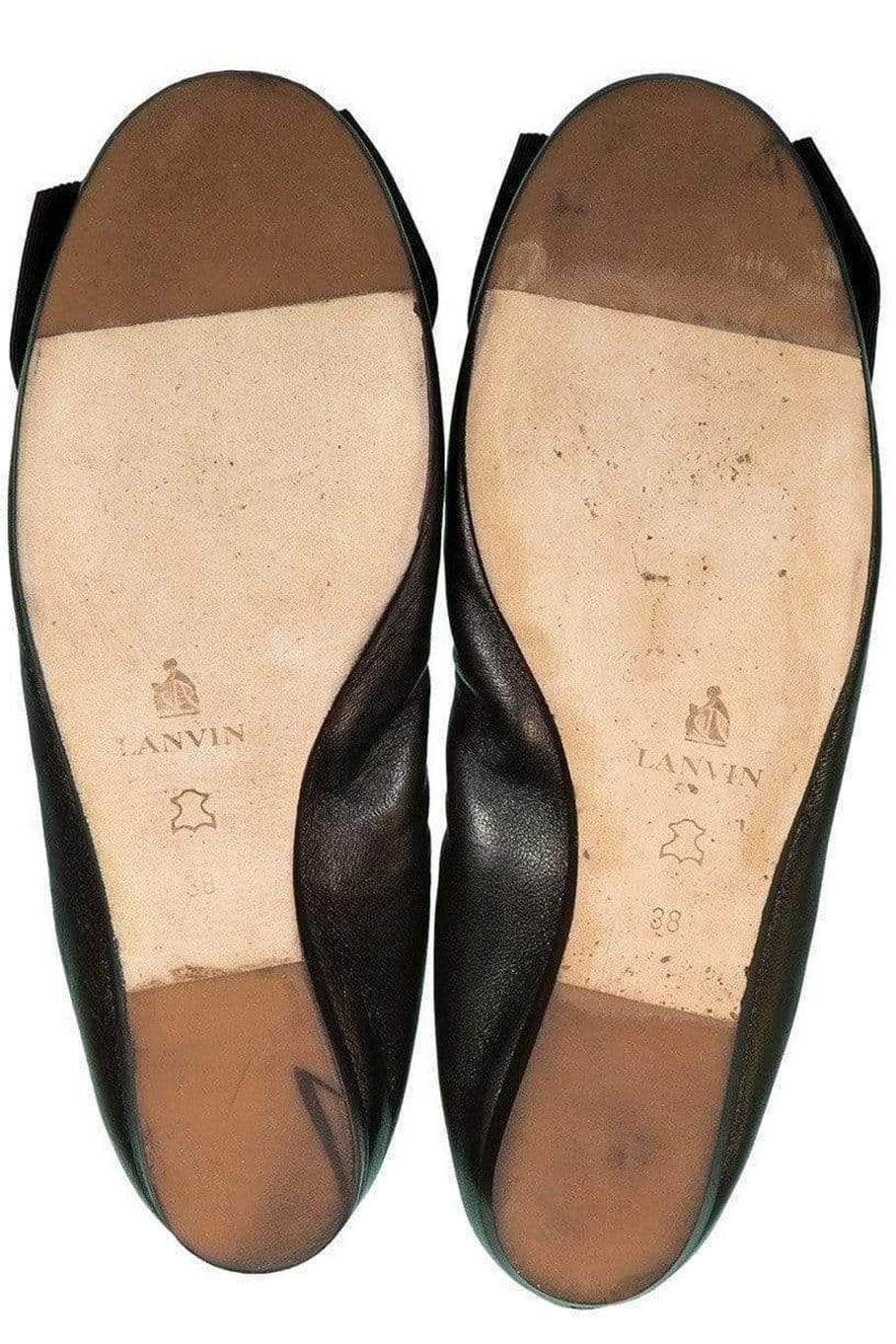 LANVIN-Bow and Pearl Ballerina Slippers-BLACK