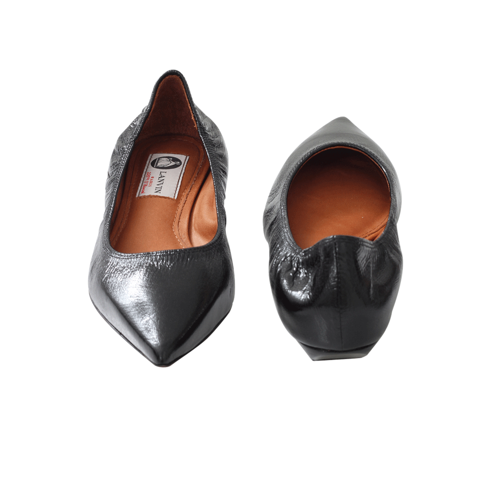LANVIN-Mini Heel Pointy Ballerina-