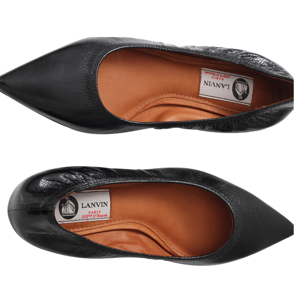 LANVIN-Mini Heel Pointy Ballerina-