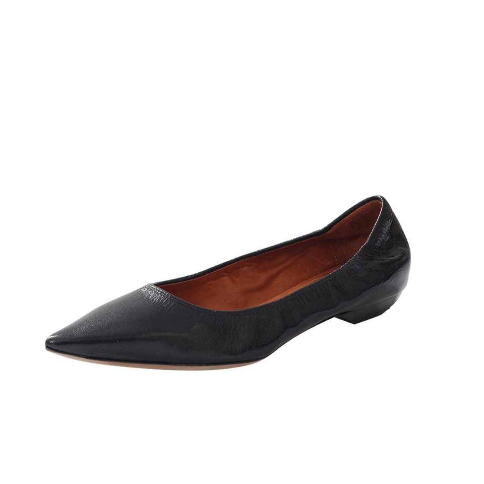 LANVIN-Mini Heel Pointy Ballerina-