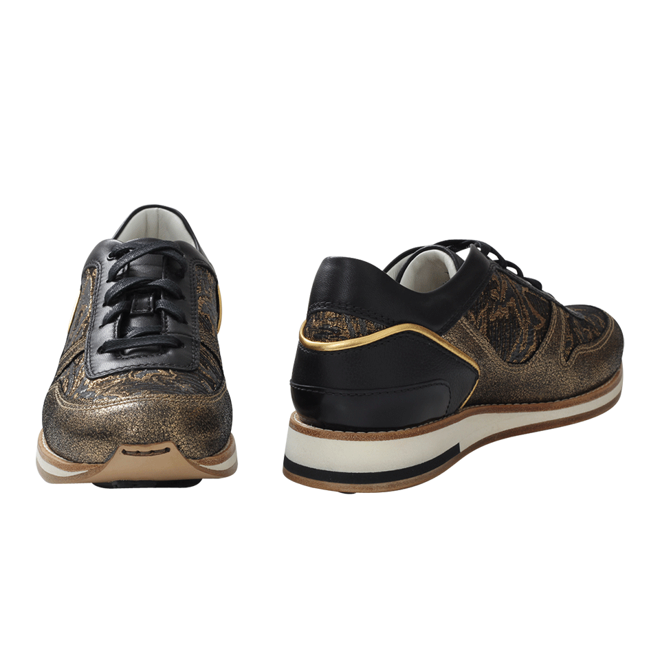 LANVIN-Brocade Panel Sneakers-