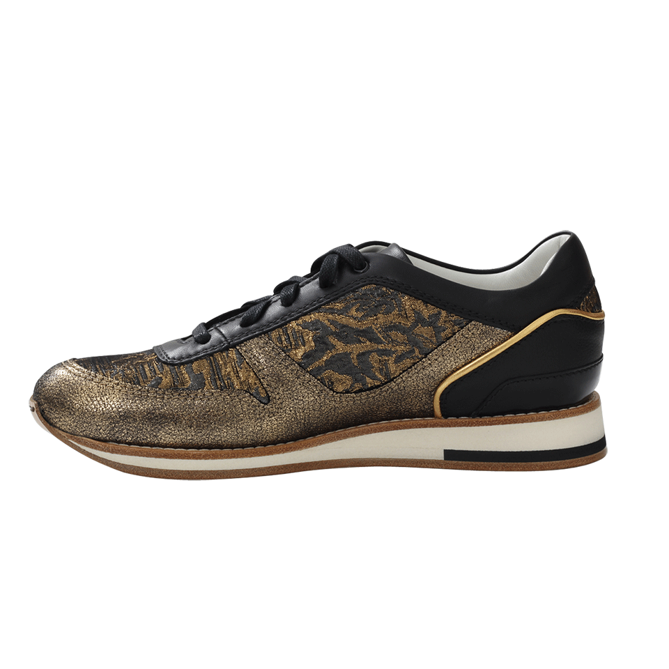LANVIN-Brocade Panel Sneakers-