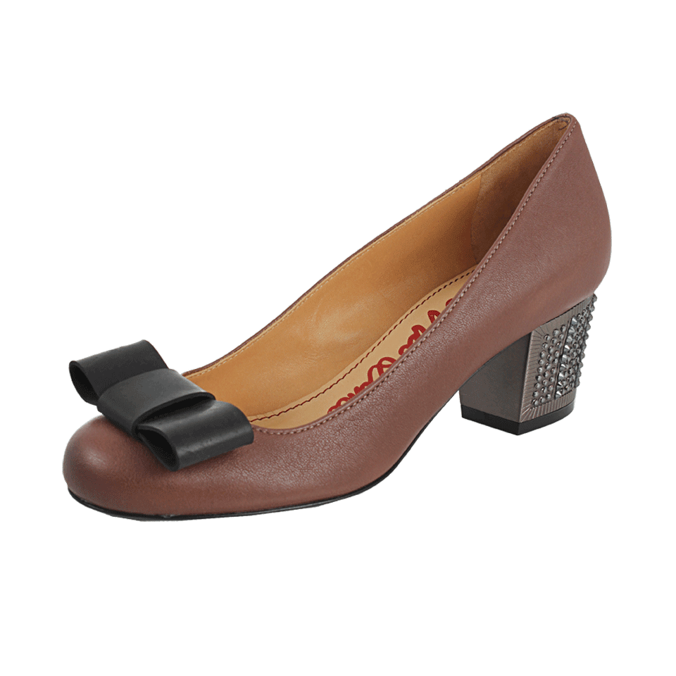 LANVIN-Bling Heel and Bow-Toe Pump-