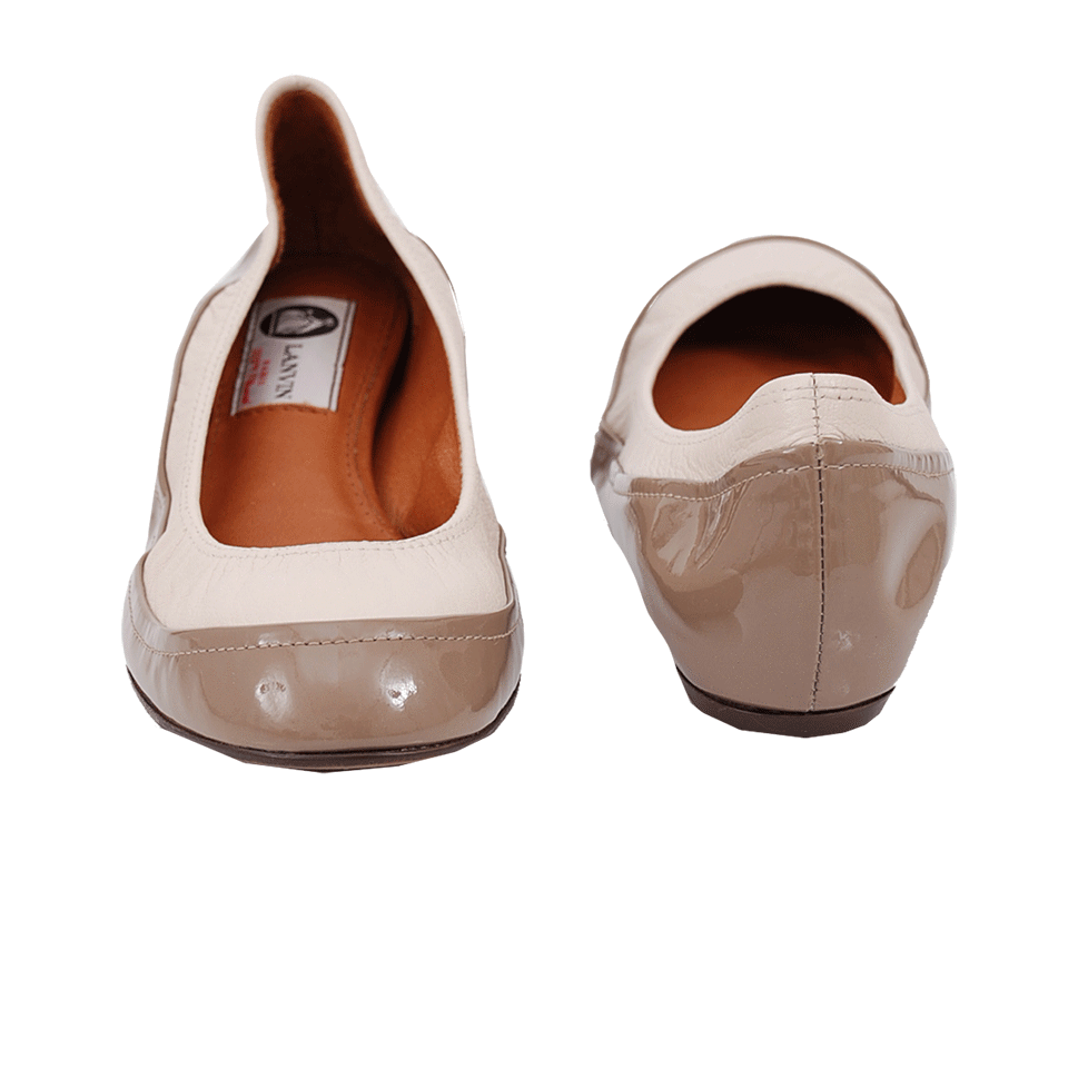 LANVIN-Bi-Material Ballerina Flat-