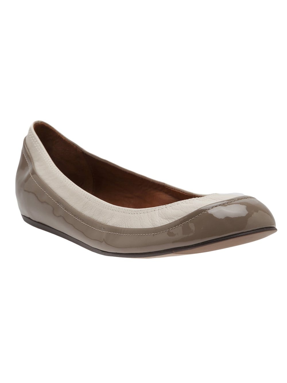 LANVIN-Bi-Material Ballerina Flat-