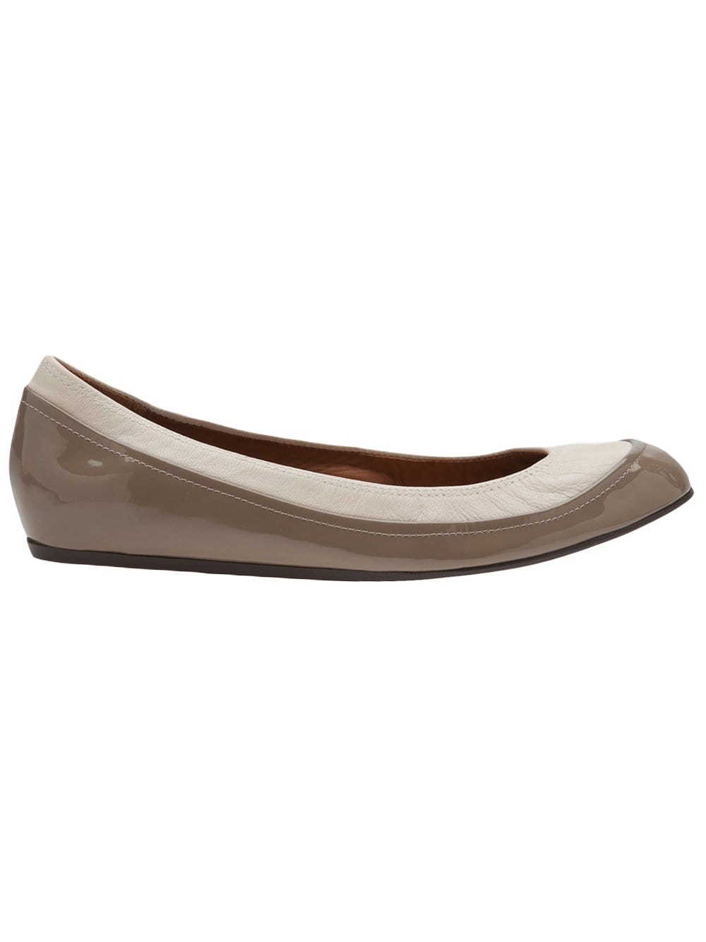 LANVIN-Bi-Material Ballerina Flat-