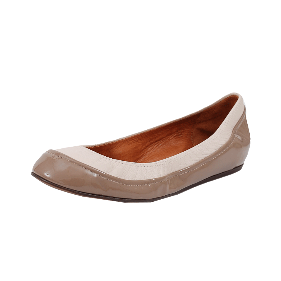 LANVIN-Bi-Material Ballerina Flat-