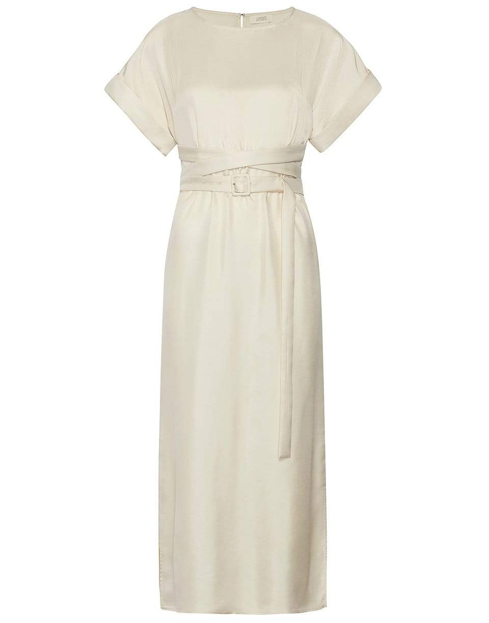 LAPOINTE-Twill Midi Harness Dress-