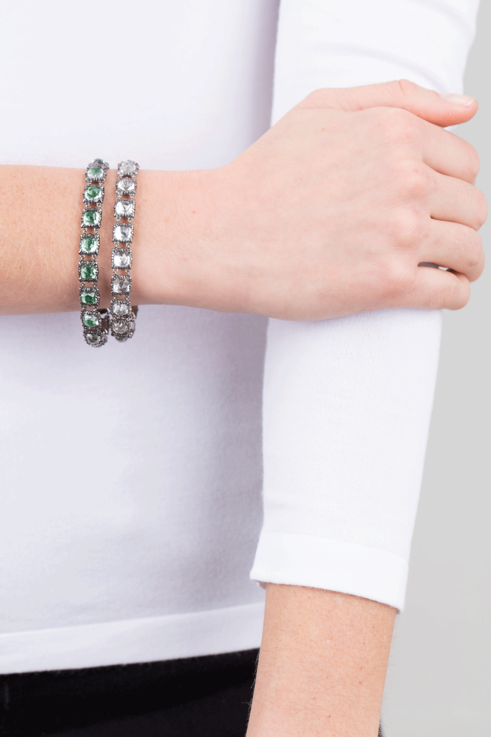 LARKSPUR & HAWK-Bella Small Jeu De Paume Bracelet-SILVER