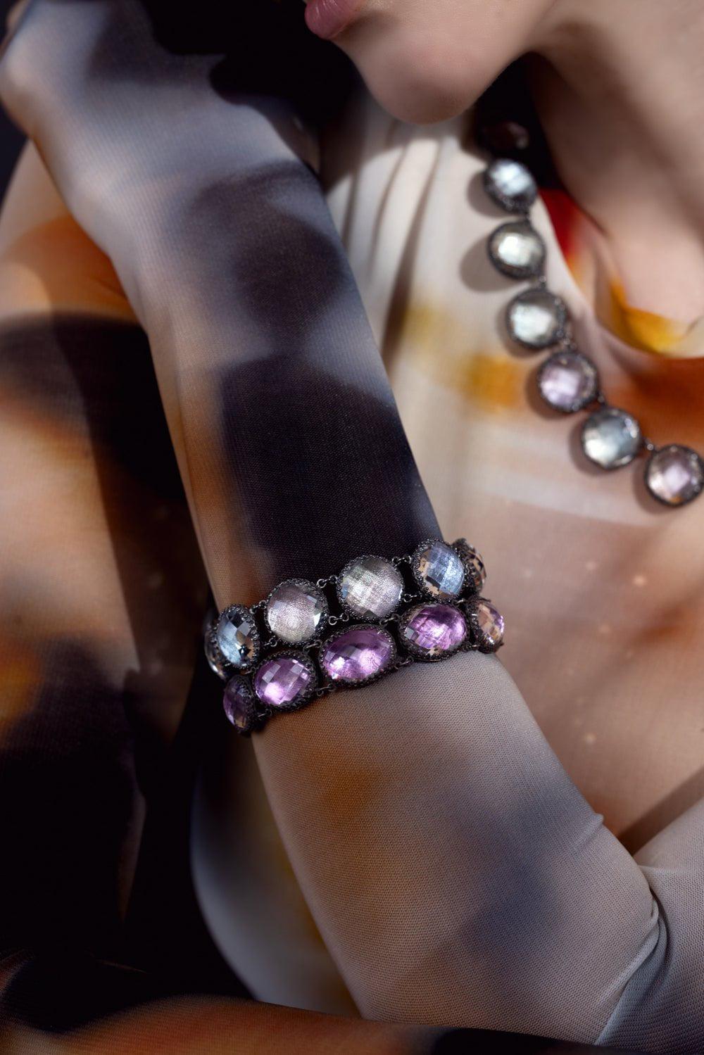 LARKSPUR & HAWK-Olivia Button Bracelet-SILVER