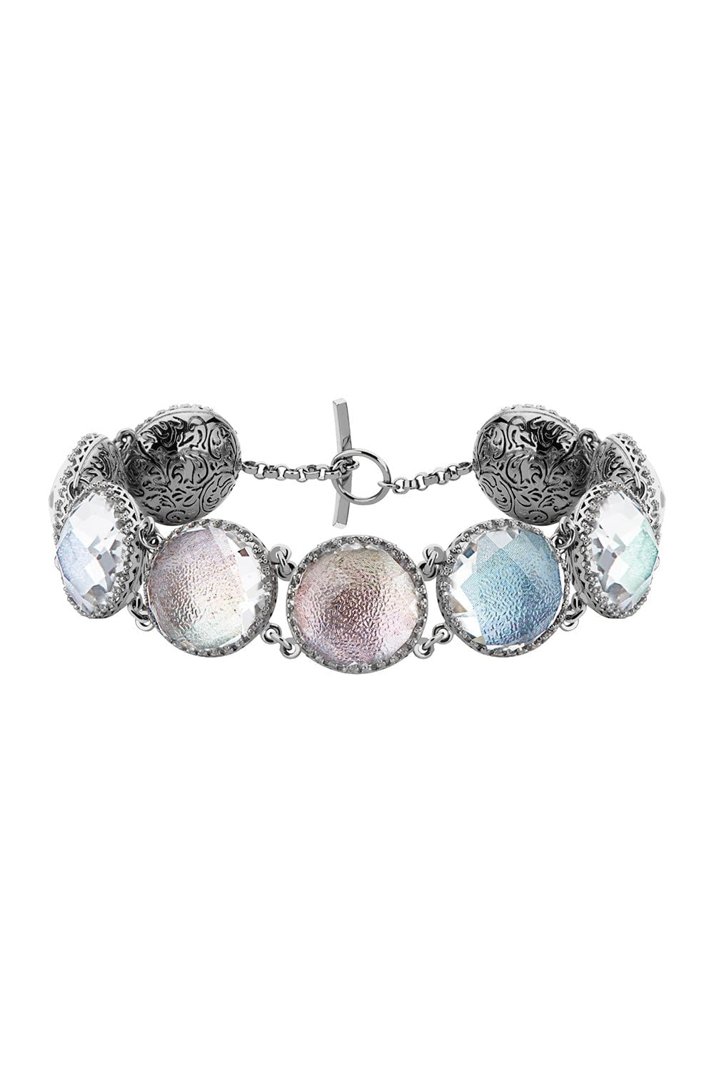 LARKSPUR & HAWK-Olivia Button Bracelet-SILVER