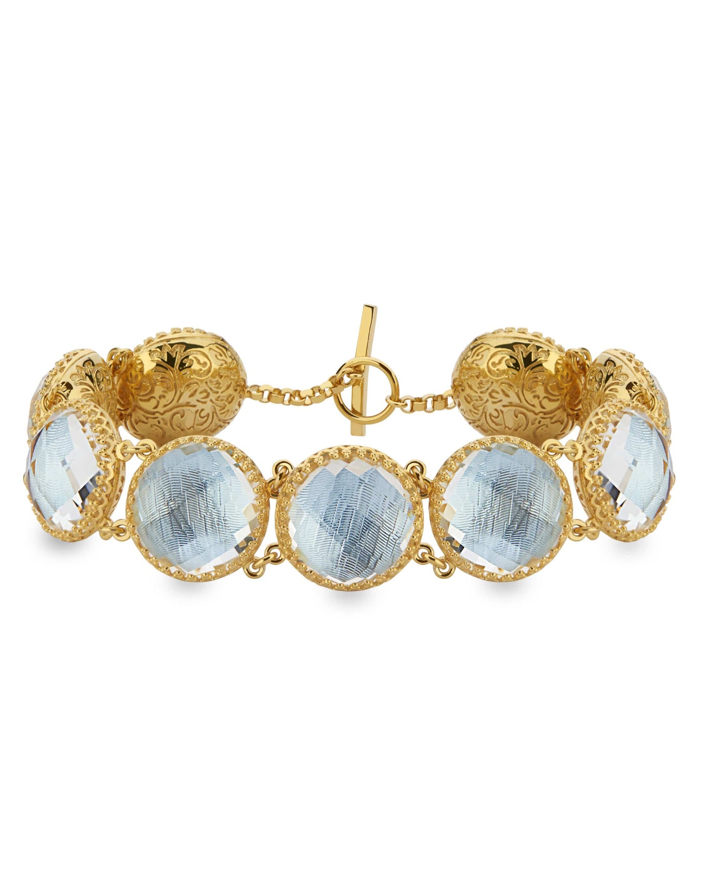 LARKSPUR & HAWK-Olivia Button Bracelet - Chambray-YELLOW GOLD