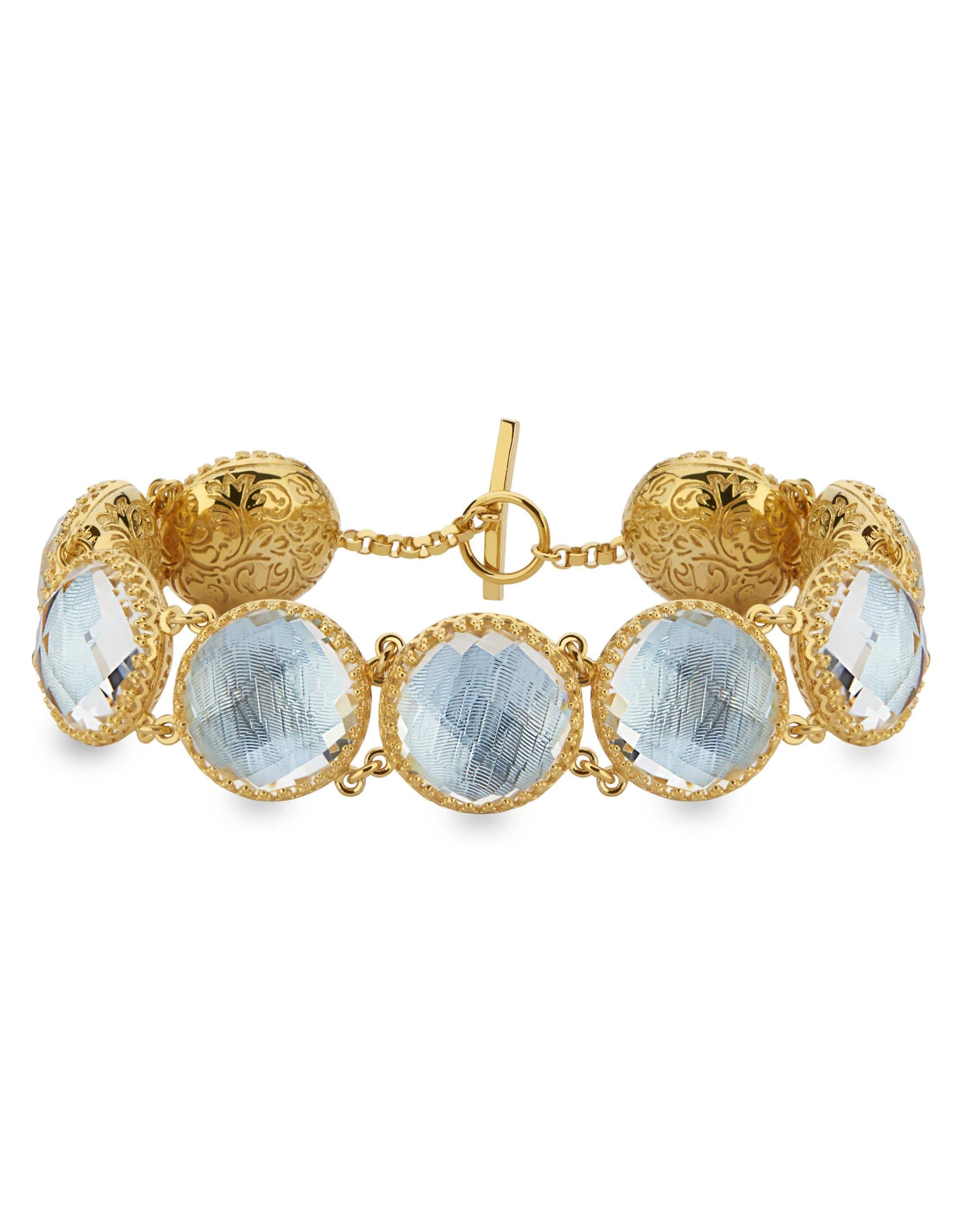 LARKSPUR & HAWK-Olivia Button Bracelet - Chambray-YELLOW GOLD