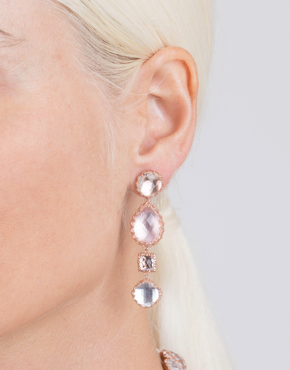 LARKSPUR & HAWK-Sadie 4 Drop Earrings-ROSE GOLD