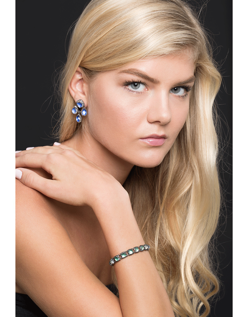 LARKSPUR & HAWK-Antoinette Girandole Earrings-SILVER