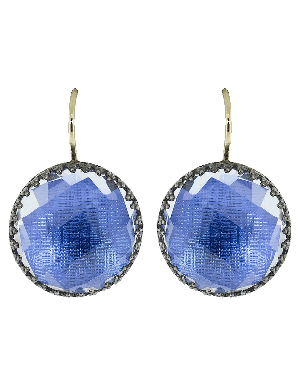 LARKSPUR & HAWK-Azure Foil Olivia Button Earrings-SILVER
