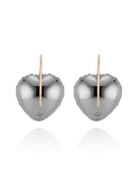 LARKSPUR & HAWK-Blush Valentina "I Love NY" Button Earrings-SILVER