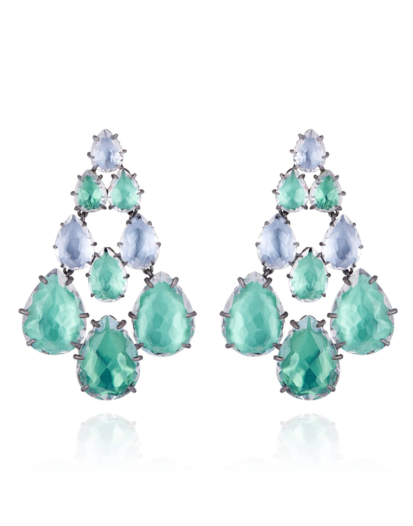 LARKSPUR & HAWK-Caterina Chandelier Earrings - Aegean-SILVER