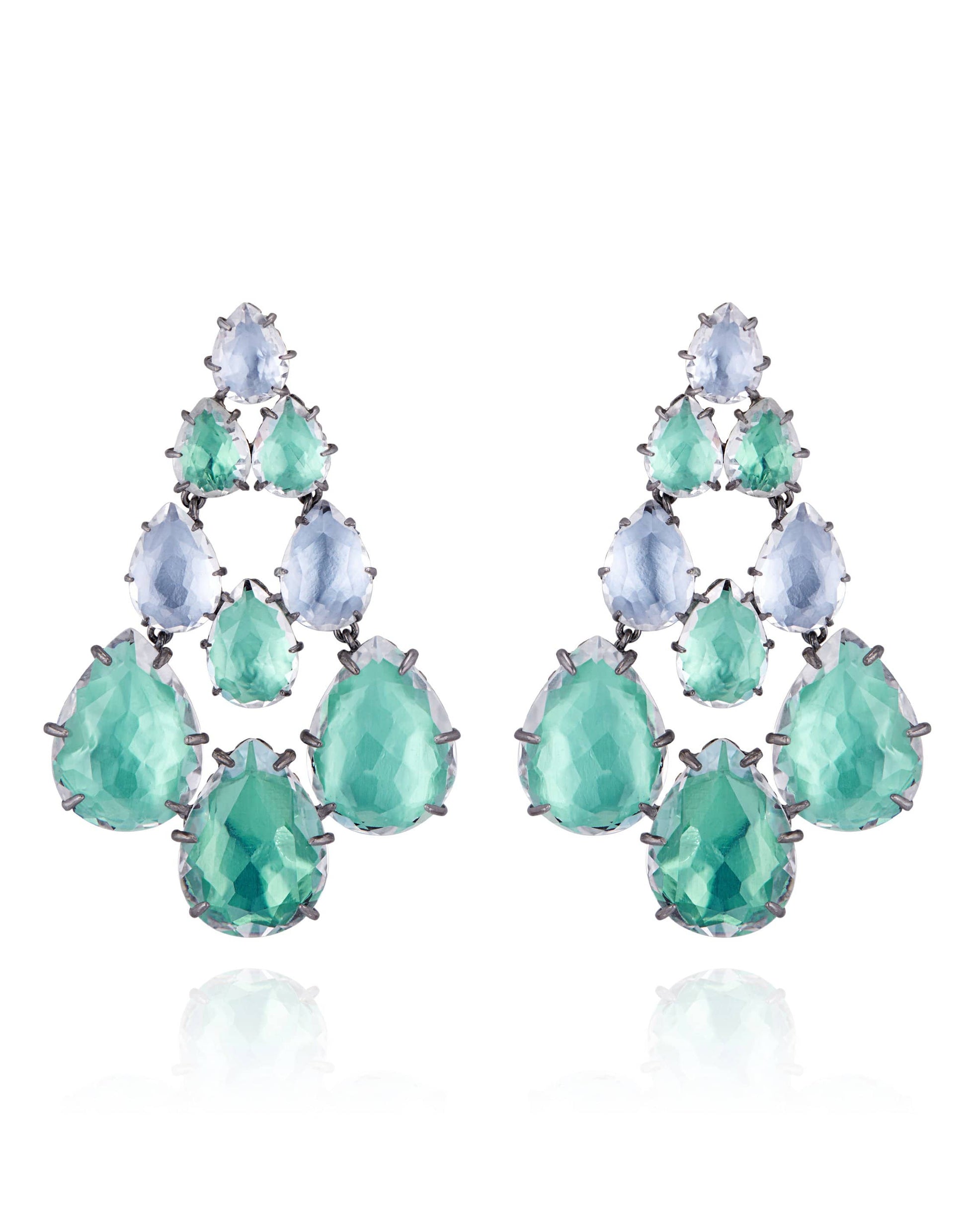 LARKSPUR & HAWK-Caterina Chandelier Earrings - Aegean-SILVER