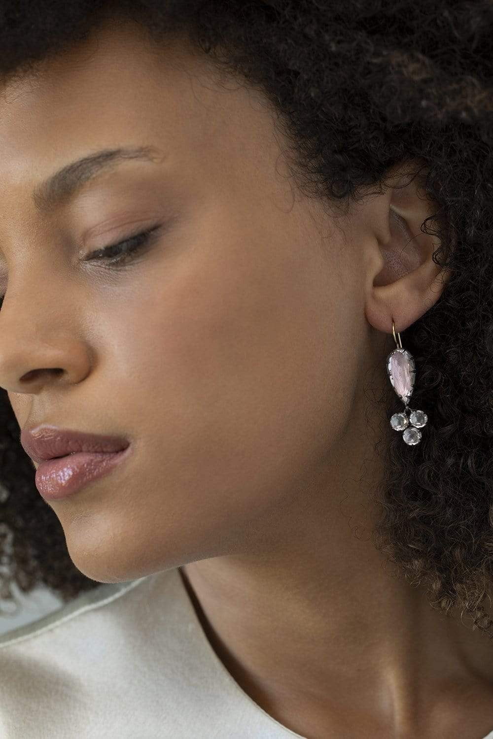 LARKSPUR & HAWK-Caterina Cluster Pear Earrings - Ballet-SILVER