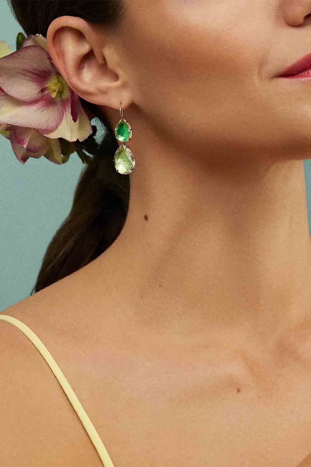 LARKSPUR & HAWK-Caterina Large Double Drop Earrings-SILVER