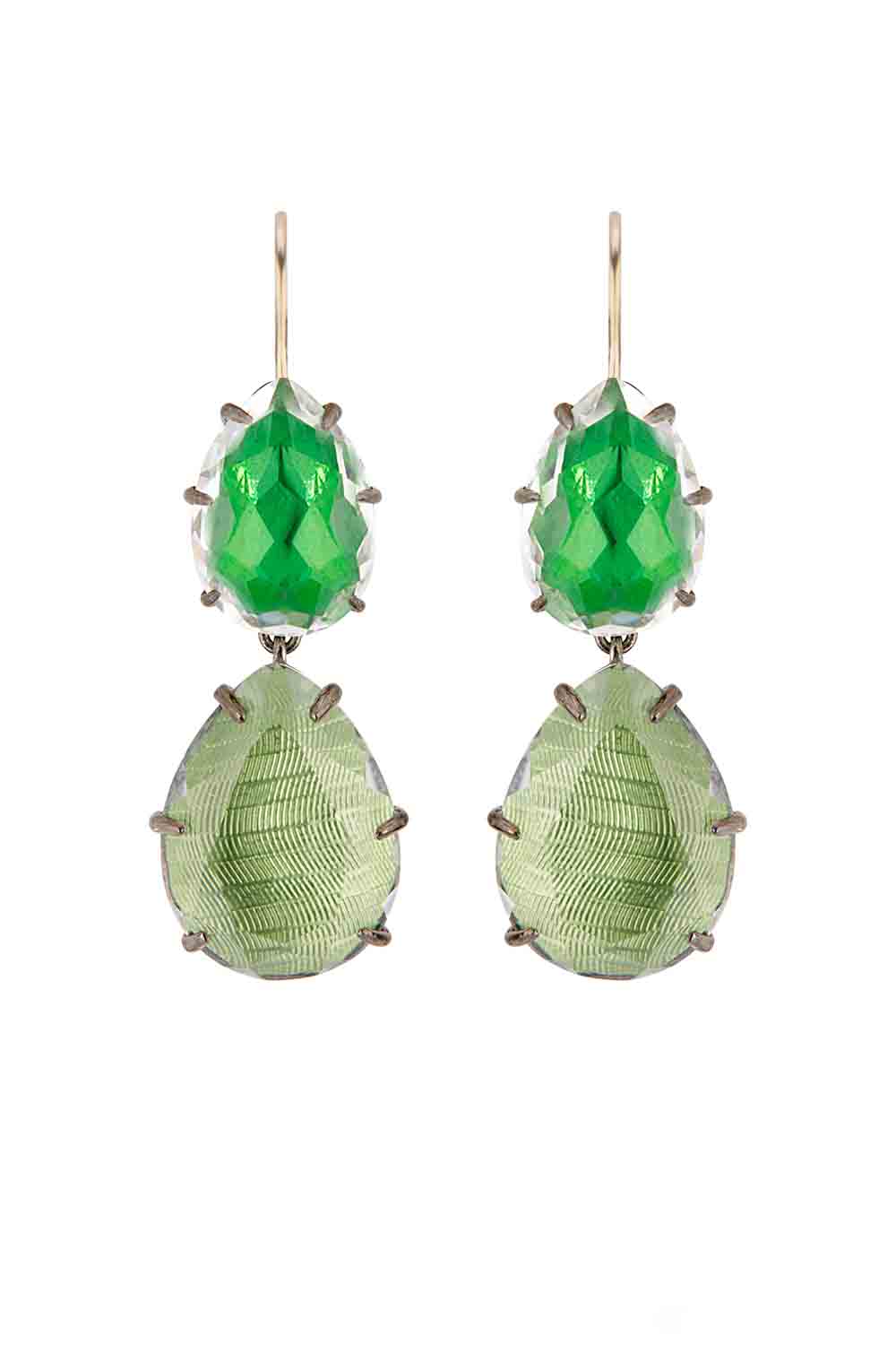 LARKSPUR & HAWK-Caterina Large Double Drop Earrings-SILVER