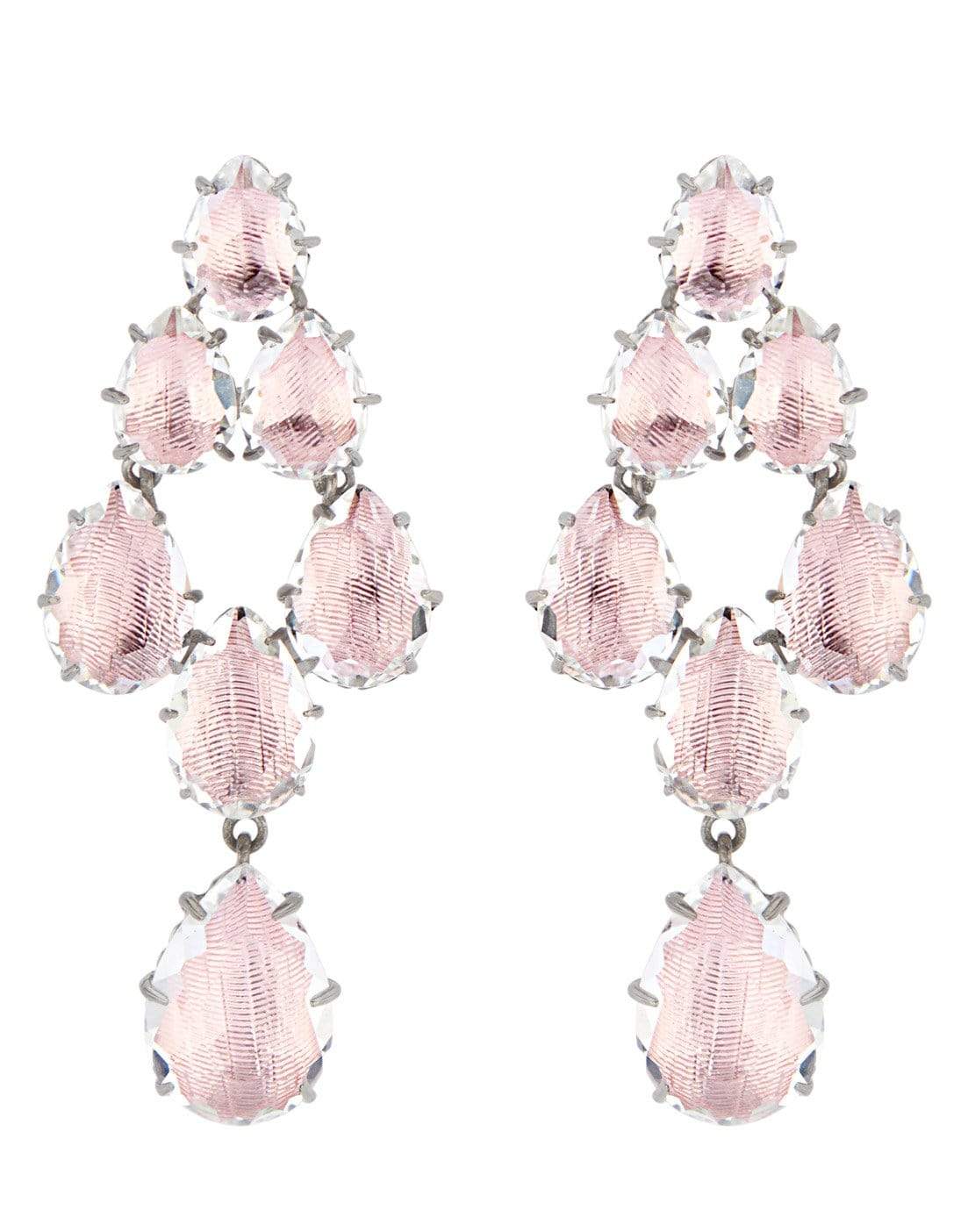 LARKSPUR & HAWK-Caterina Swag Quartz Pink Earrings-SILVER
