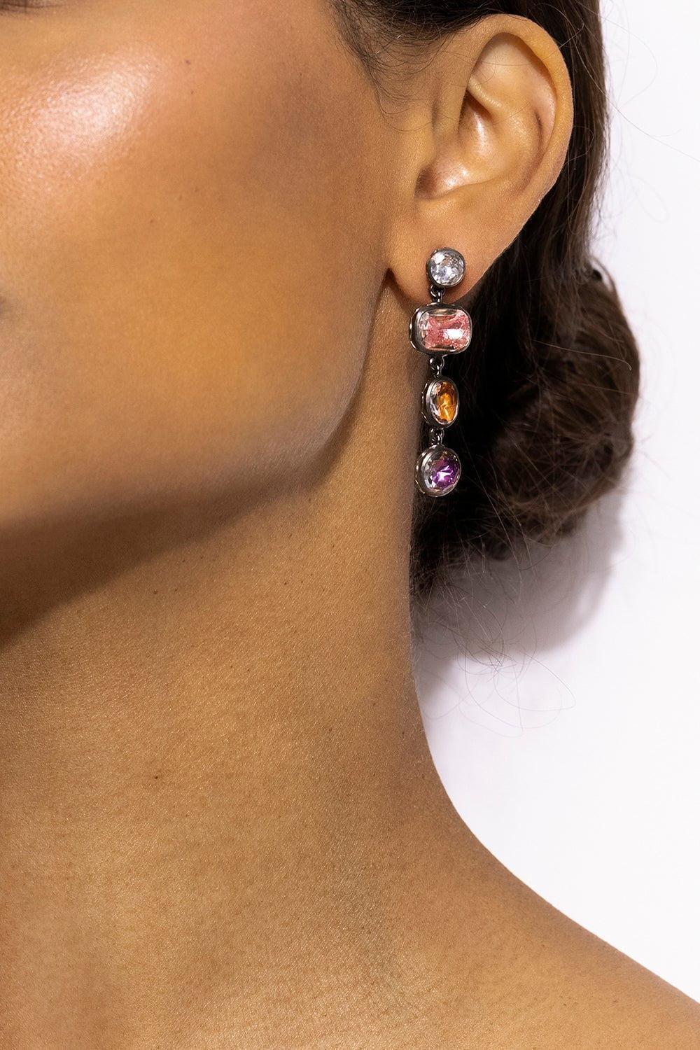 LARKSPUR & HAWK-Catherine 4-Drop Earrings-SILVER